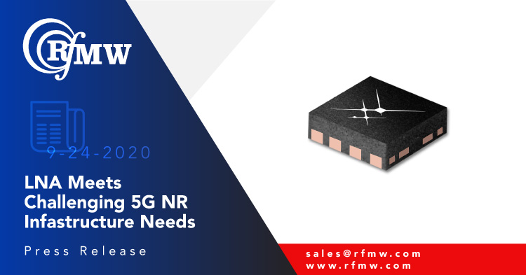 The Skyworks SKY67183-396LF is operational from 400 to 6000 MHz with ultra low-noise performance of 0.44 dB in key 5G frequency bands