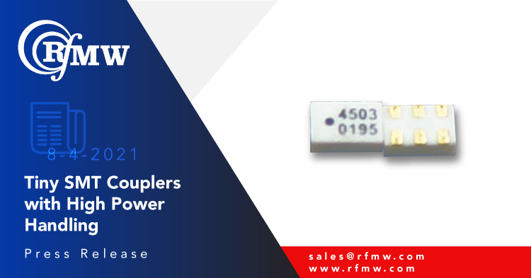 The CMX45P03 is a hybrid, 3 dB coupler spanning 3000 to 5100 MHz with 20 dB isolation, 0.5 dB insertion loss and capable of handling 5 Watts average power.