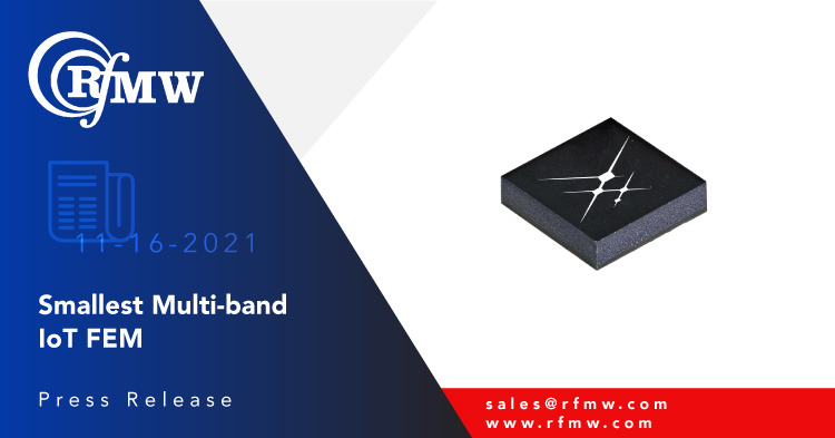The Skyworks SKY68031-11 is the world’s smallest, multi-band RF front-end (RFFE) module for licensed, low-power, wide-area network (LTE-M/NB-IoT) applications 