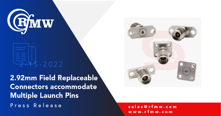 The San-tron 2.92mm field replaceable connectors are capable of accepting 0.009”, 0.012”, and 0.020” diameter launch pins with 1/2” square, 3/8” square, or .625” 2-hole flange configurations.