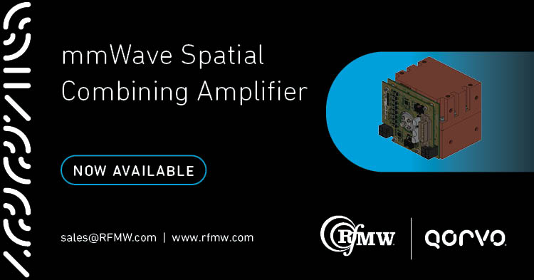 Qorvo’s Spatium™ QPB3238N solid state, spatial-combining amplifier spans 32 to 38 GHz. With 51.6 of saturated output power