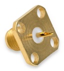 Delta Electronics Manufacturing 1313000G051-000 18 GHz SMA female, four-hole, flange mount connector with solder cup.