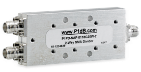 P1PD-SAF-0118G30W-2 is an ultra-broadband, 2-way, SMA power divider operating from 1 to 18GHz from P1dB, Inc.
