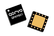 Qorvo QPA9801 Linear Amplifier operates over 1805 to 2400MHz with 26.4dBm P1dB and a shutdown mode
