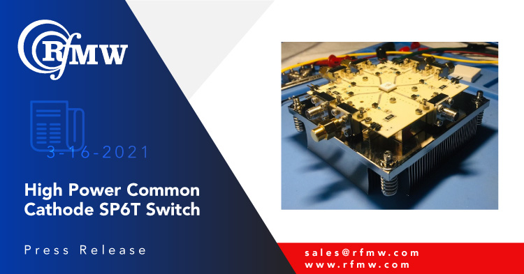The RFuW Engineering model number MSW6T-6000-600 is a single-pole, six-throw switch capable of handling 200W of CW RF power over the range of 30 to 512 MHz