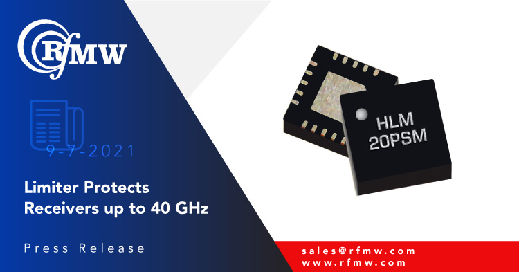 Marki Microwave’s HLM-40PSM, GaAs, Schottky diode, signal limiter provides 11 to 19 dBm flat leakage with low insertion loss and low return loss from DC through Ka band. 