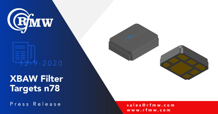 The Akoustis A10235 XBAW™ filter offers a small form factor and low pass band insertion loss for 5G, n78 band (3500 MHz) RF filtering applications. 
