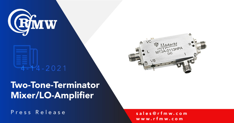 The Marki Microwave, 1 to 13 GHz, MT3A-0113HPA Two-Tone-Terminator mixer integrates a low phase noise LO driver amplifier