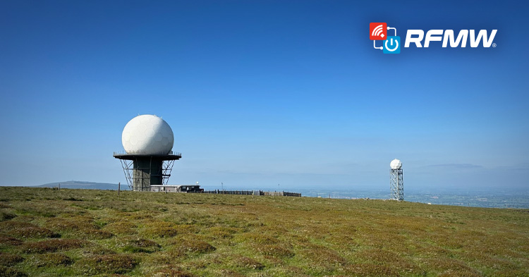 One of the UK’s primary L-Band radar sites is at Titterstone Clee Hill in Shropshire. The other radar on the right is part of the UK’s weather radar network. (Photo Tim Daniels)