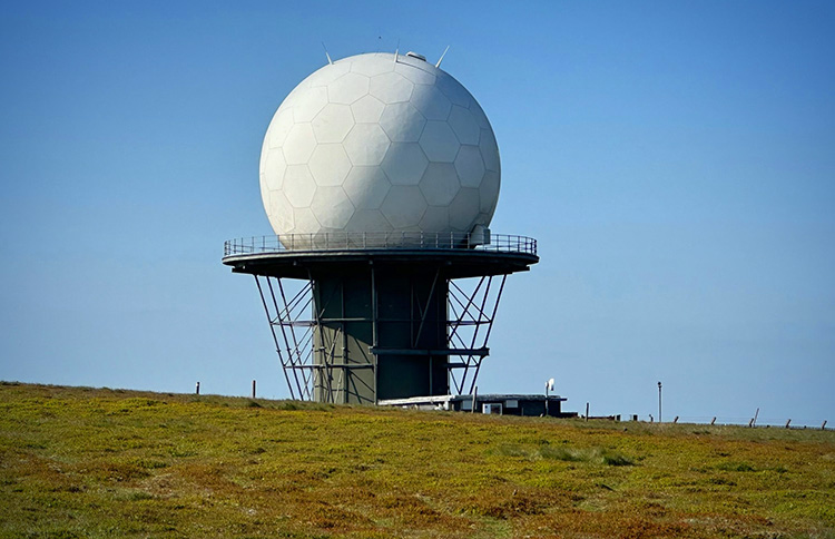 High Power L-Band radar at Titterstone Clee Hill in Shropshire. (Photo Tim Daniels)